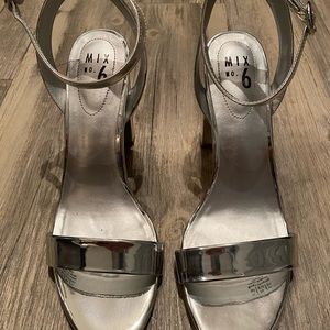 Silver Block Heels